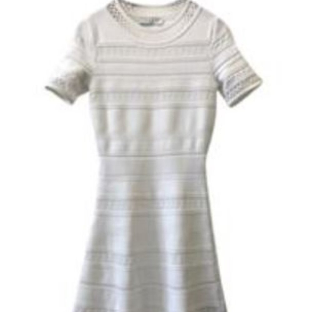 Sandro Ivory Textured Mini Dress - Picture 2 of 9